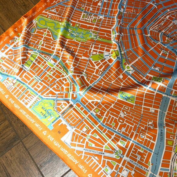 Collectible Amsterdam Street Map Souvenir Square Scarf - Picture 12 of 12